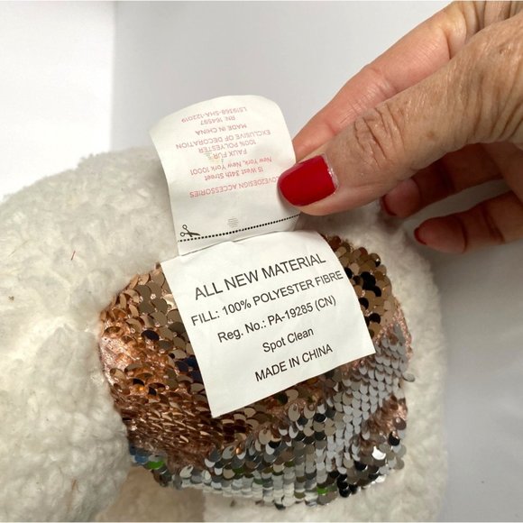 Love2Design Llama Large Plush Reversible Sequins 15x12x12 Inches With Tags - Picture 10 of 15